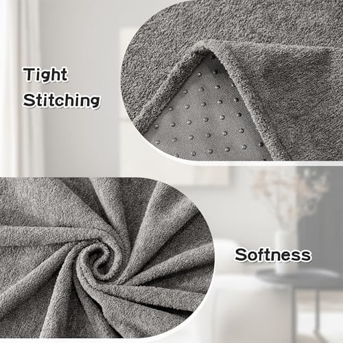 Mysky Home Sectional Couch Covers for Dogs 2 Piece Dark Grey