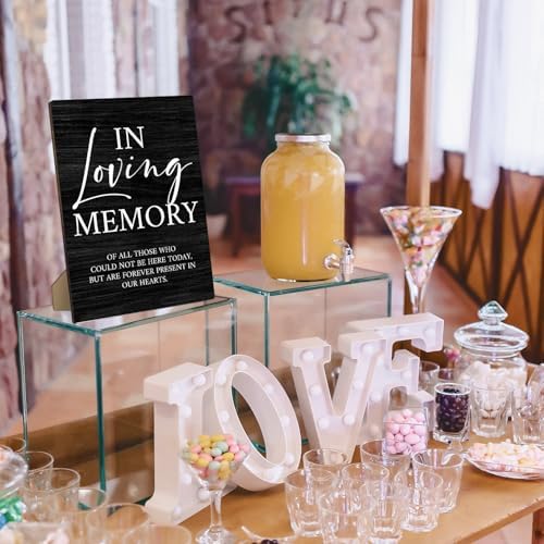 In Loving Memory Wedding Sign with Stand 8x11 Inch 1