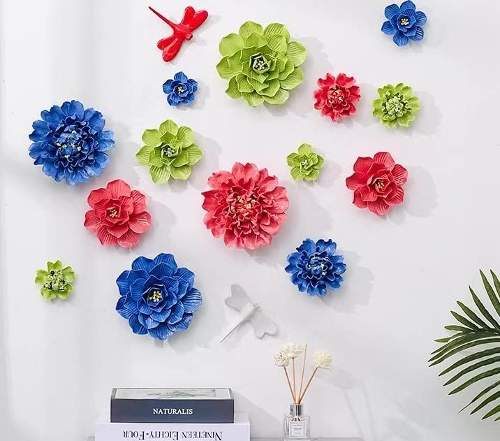 3D Ceramic Flower Wall Art Sculpture by Bi-Sonic Lee