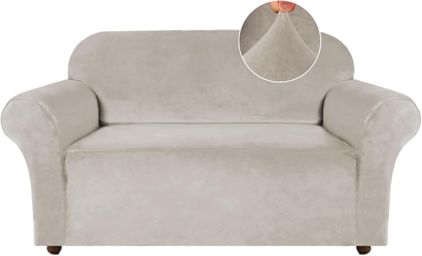 Turquoize Velvet Loveseat Covers for 2 Cushion Sofas