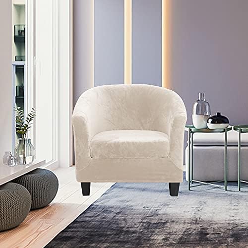 MIFXIN 2-Piece Velvet Tub Chair Slipcover Set
