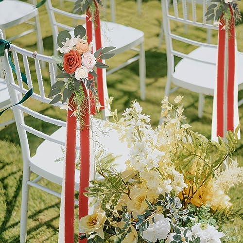 Senseya Wedding Chair Back Flower Decorations Set of 8