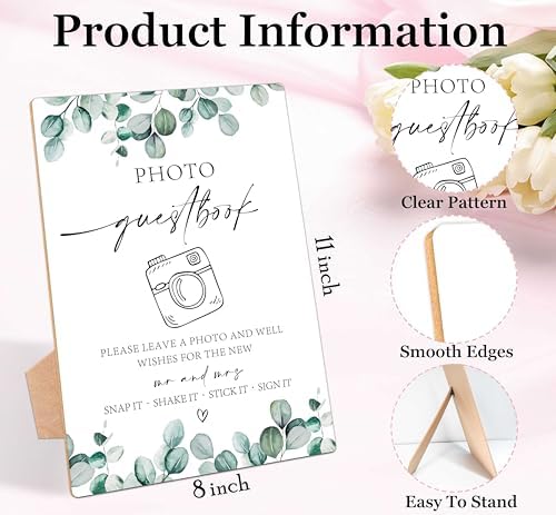 Photo Guestbook Sign Greenery Wedding Ceremony LD24