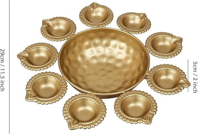 Firkiri Gold Polish Round Flower Decor Urli Bowl