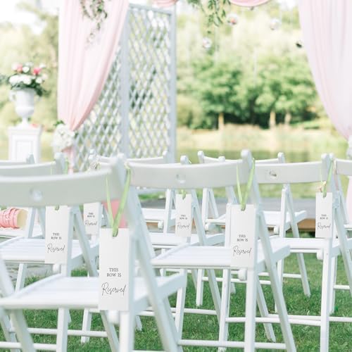 Clabby 12 Pack Reserved Chair Signs with Ribbon