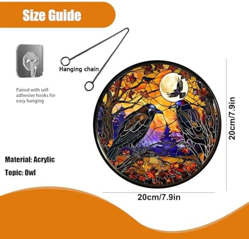 Glow in The Dark Halloween Crow Wall Decor