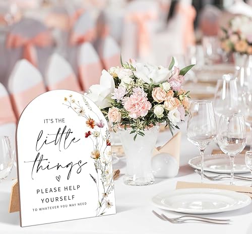 Wildflower Wedding Reception Sign with Stand