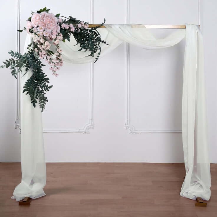 Efavormart 18 Ft Ivory Sheer Organza Curtain Panels