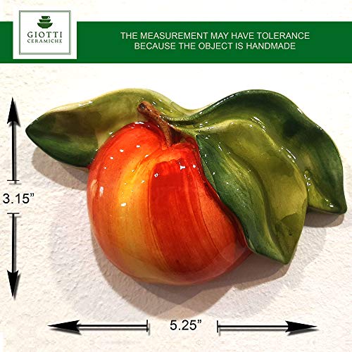 Italian Ceramic Fruits Wall Decor - Painted Apple Pear Pomegranate