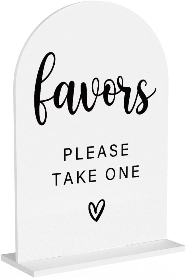 Acrylic Wedding Sign with Modern Font Design White