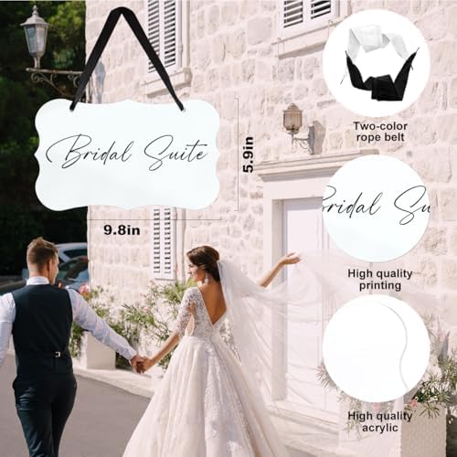 White Acrylic Wedding Decor Sign with Hanging Ribbon