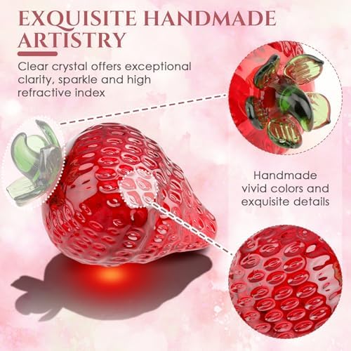 Cverny Hand Blown Glass Strawberry Ornament