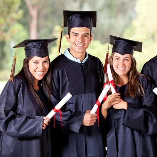 12 Graduation Tassels with 2025 Black Red Charms