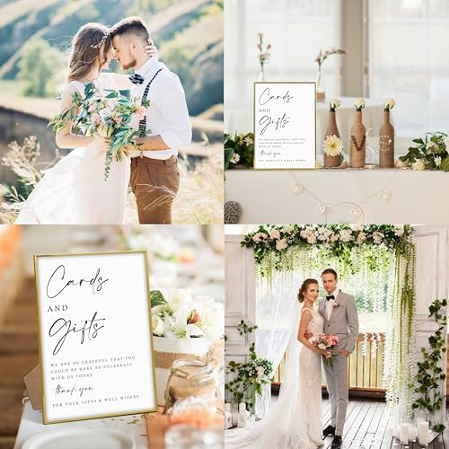Gold Frame Wood Wedding Sign with Stand 1