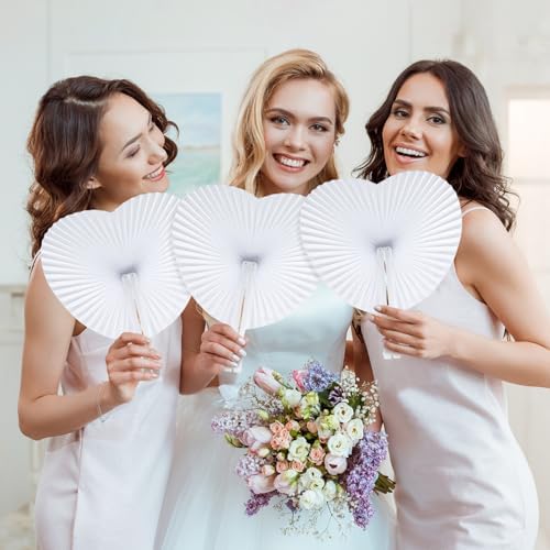 Blulu 60 Pack Decorative Folding Fans Wedding Party Favor
