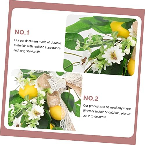 Lifelike Artificial Lemon Wreath for Summer Decor