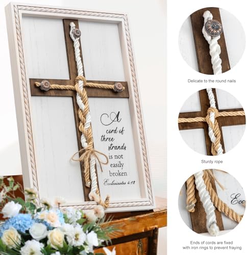 Three Strand Unity Wedding Cross Sign 10x15in
