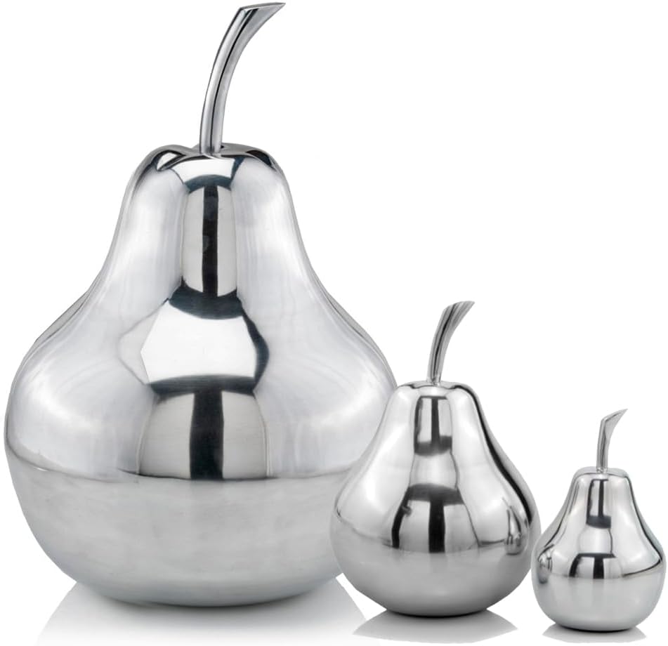 Modern Day Accents 3663 Silver Pear Sculpture