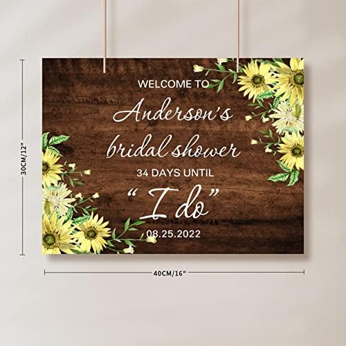 Alioyoit Wedding Welcome Sign Brown Wood Custom