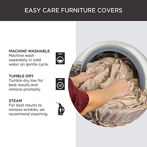 SureFit Farmhouse Basketweave Chair Slipcover with Ties