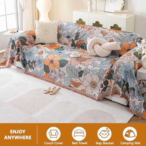 DREAMINGO Vintage Floral Jacquard Sofa Slipcover