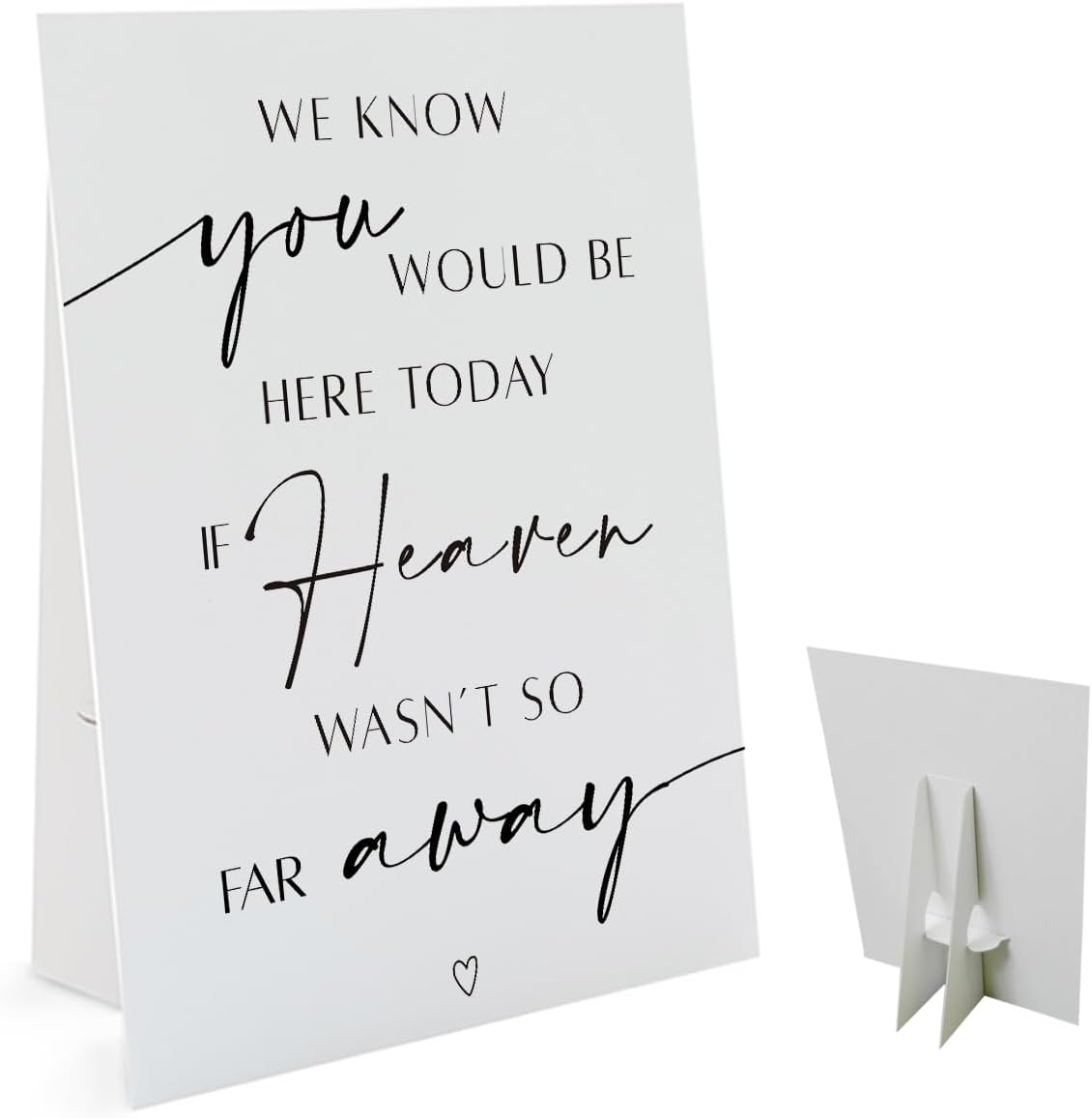 In Loving Memory Wedding Sign 8x11 Inch with Stand