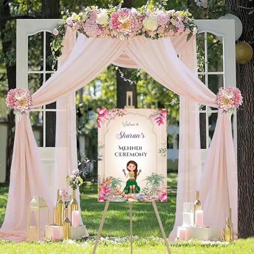Indian Mehndi Ceremony Welcome Sign Board