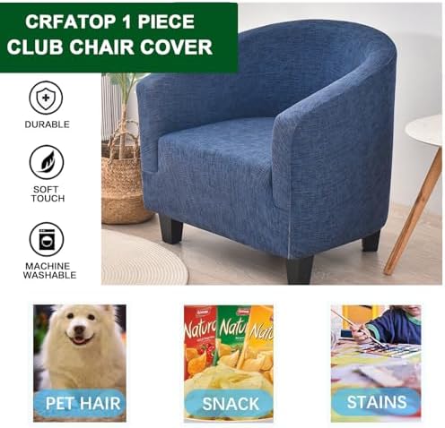 CRFATOP Club Chair Slipcover Printed Spandex Cover for Living Room
