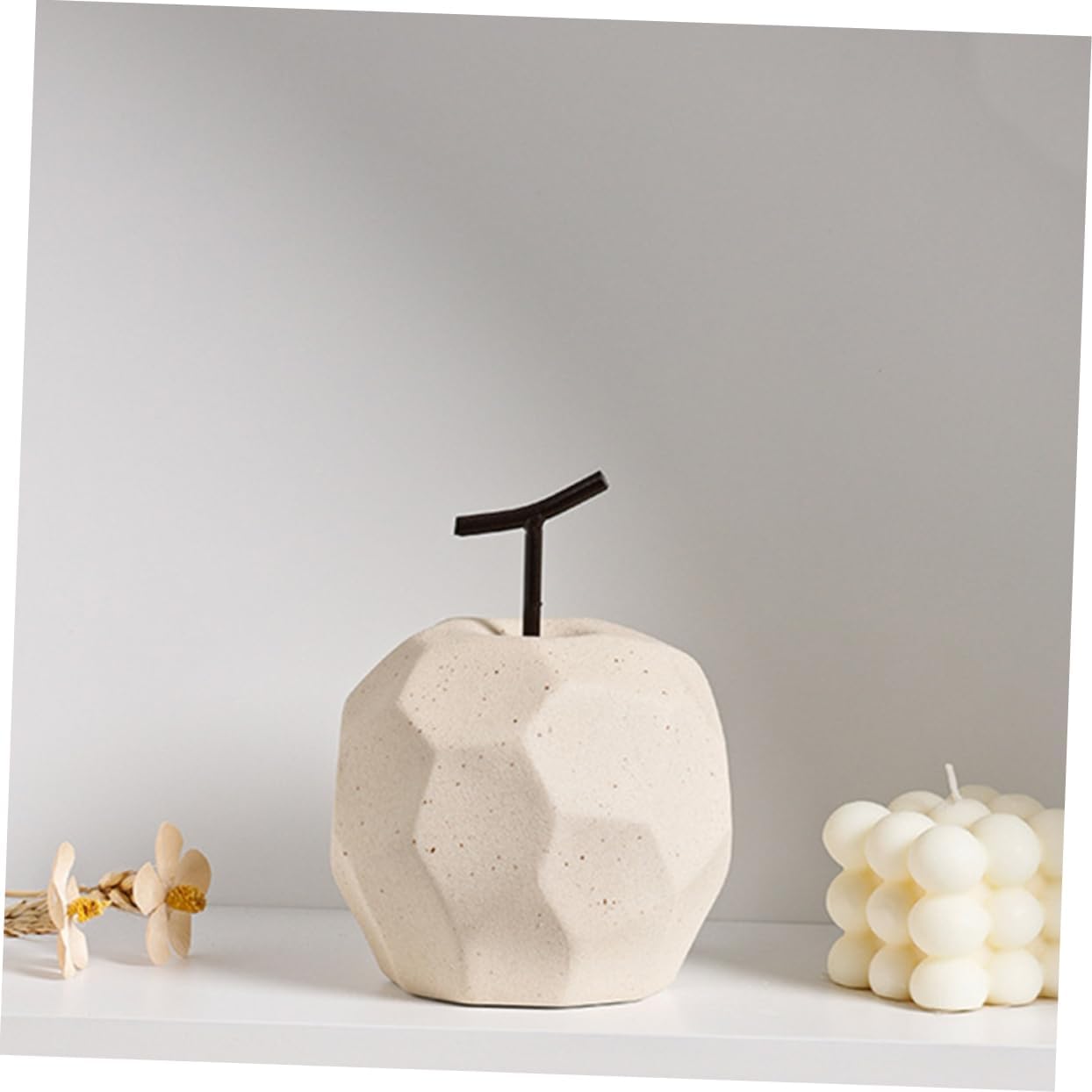 Ceramic Fruit Decorations with Geometric Design