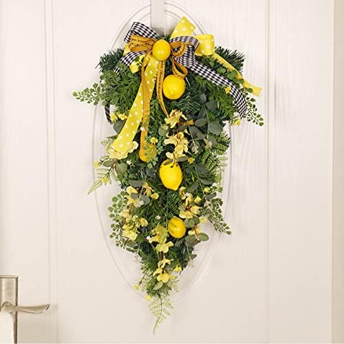 2756in Artificial Lemon Swag with Daisies and Large Bow