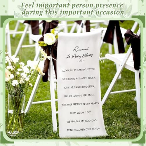 Loving Memory Wedding Chair Sign Banner White 15 x 50
