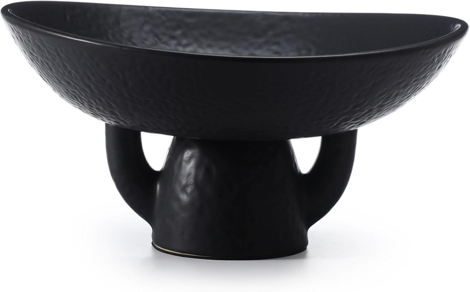 Elegant Black Ceramic Decorative Bowl 96x98 Inch Pedestal Bowl