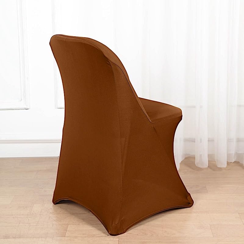 6 pcs Cinnamon Brown Spandex Folding Chair Covers for Parties