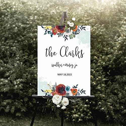 Personalized Wedding Welcome Sign Elegant Wood 12x16 Inch
