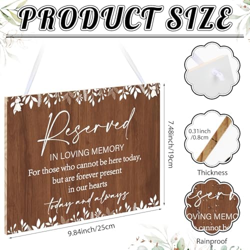 Rustic Wedding Memorial Sign with Ribbon
