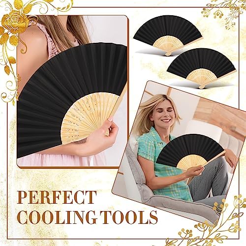 Yinkin 100 Pack Folding Fans for Weddings and Parties