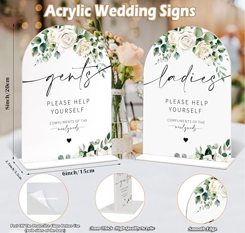 Wedding Bathroom Basket Supplies Acrylic Sign Set