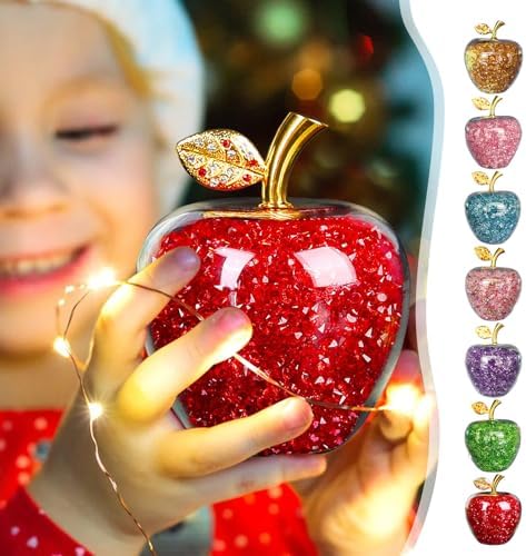 Crystal Apple Figurine Artificial Glass Home Decor