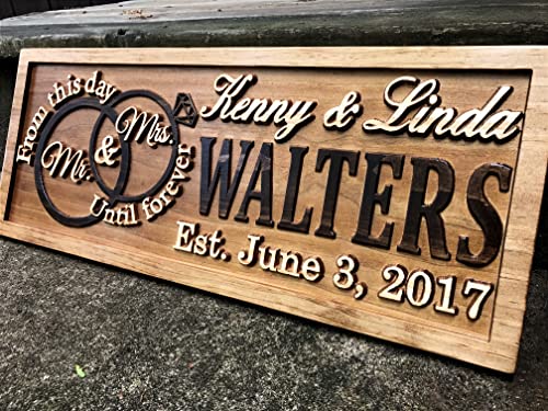 Custom 3D Wood Wedding Sign for Couples