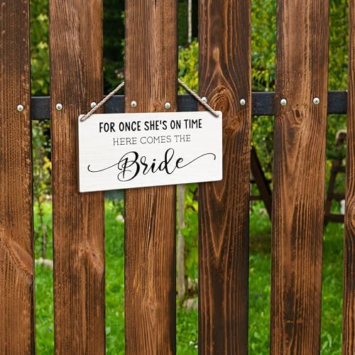 Here Comes the Bride Wood Sign for Wedding 12x6
