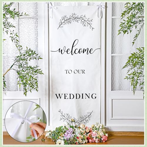 Yousoontic Rustic Wedding Welcome Sign Banner