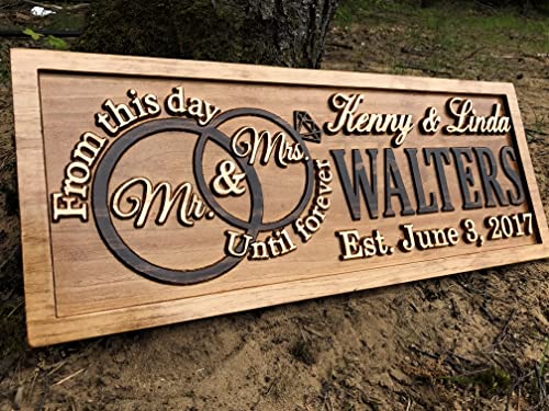 Custom 3D Wood Wedding Sign for Couples