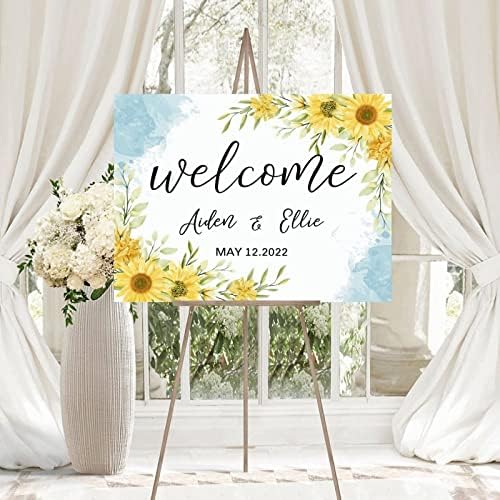 Alioyoit Customizable Wedding Welcome Sign 12x16 Inch 1