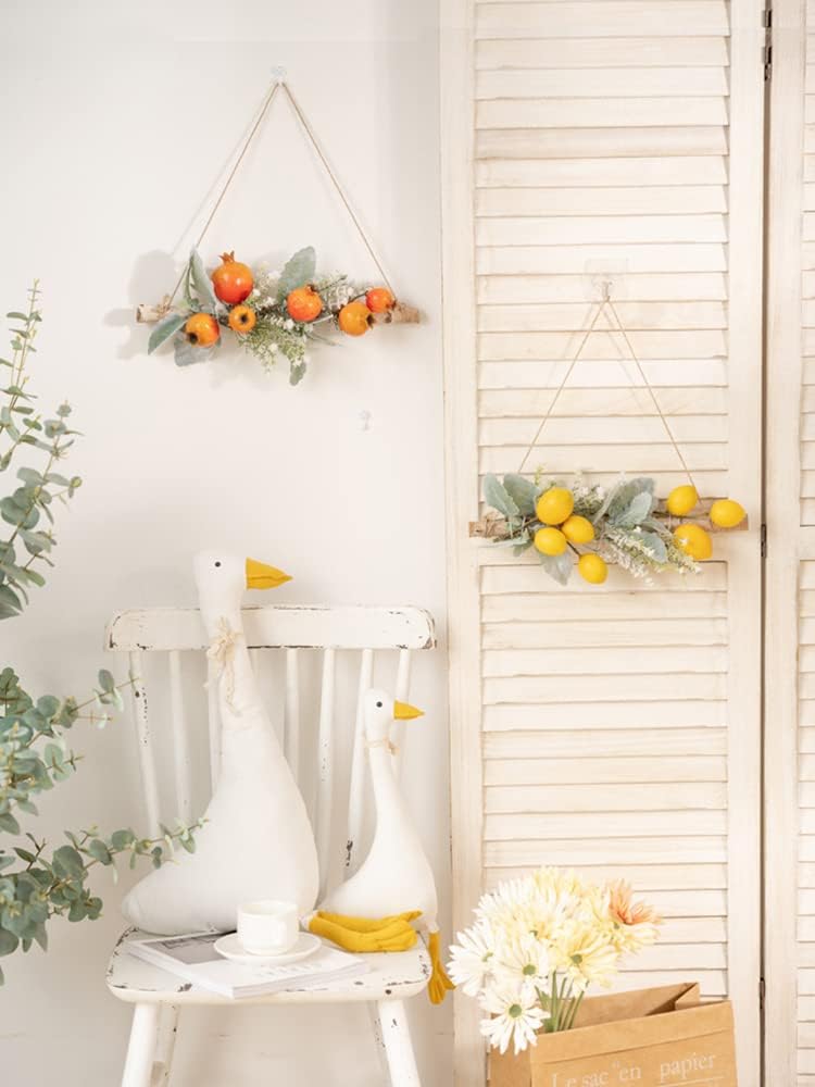 Yellow Artificial Lemon Pomegranate Swag Decor