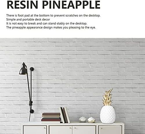 Resin Pineapple Sculpture Decor White Nordic Style Desk Ornament