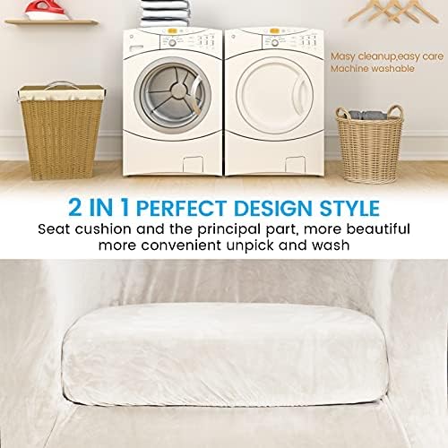 MIFXIN 2-Piece Velvet Tub Chair Slipcover Set