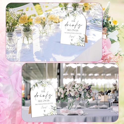 Greenery Drinks Are On Us Sign Wedding Decor