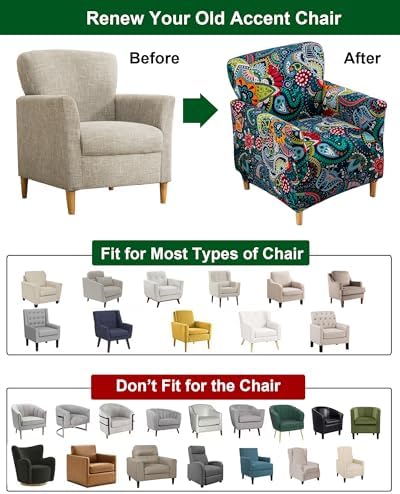 CRFATOP Stretch Armchair Covers with Flower Print