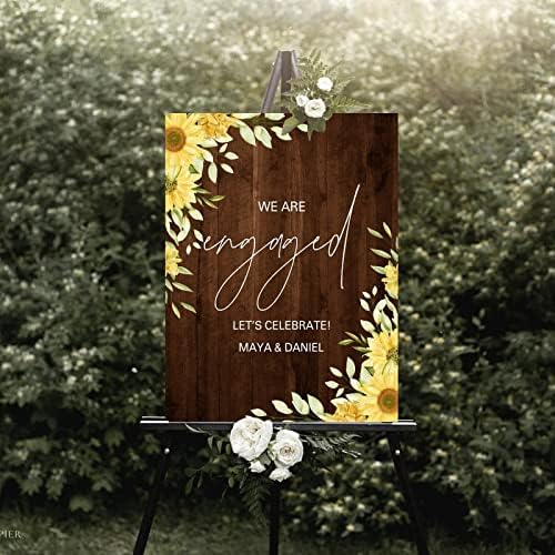 Custom Wedding Welcome Sign 12x16 Inch Brown Wood