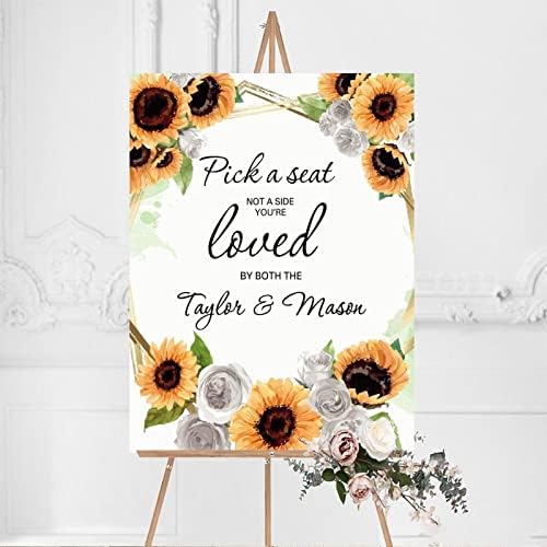 Alioyoit Wedding Welcome Sign with Sunflowers
